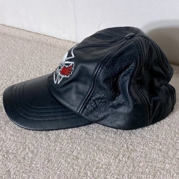 Black Lambskin Leather Hat - Picture 4 of 12